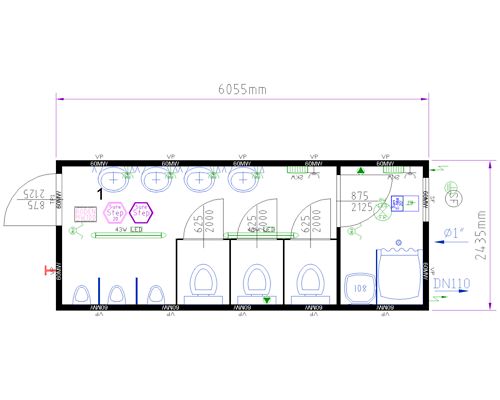 2x20' Herren WC-Container