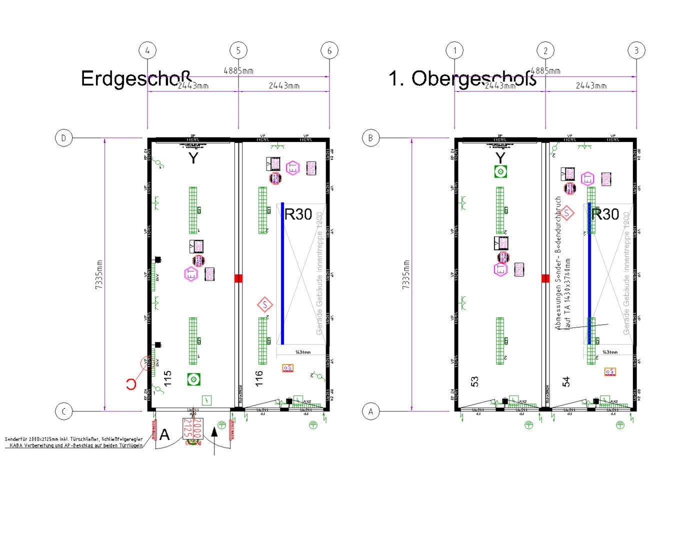 4x24' Innentreppen-Container
